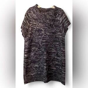 Reference Point Short Sleeve Brown & Tan Marbled Long Sweater/XL